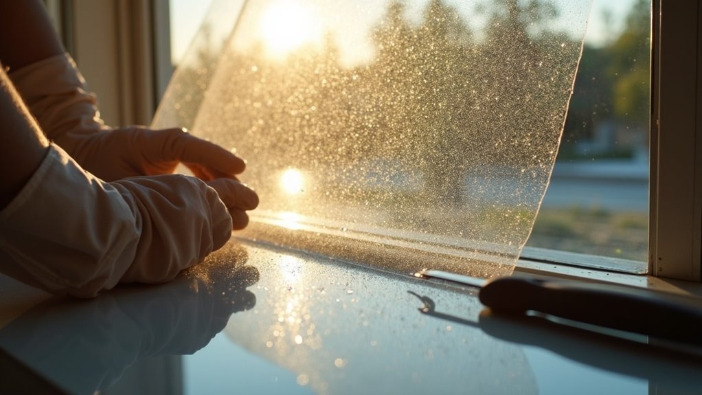 applying safety window film